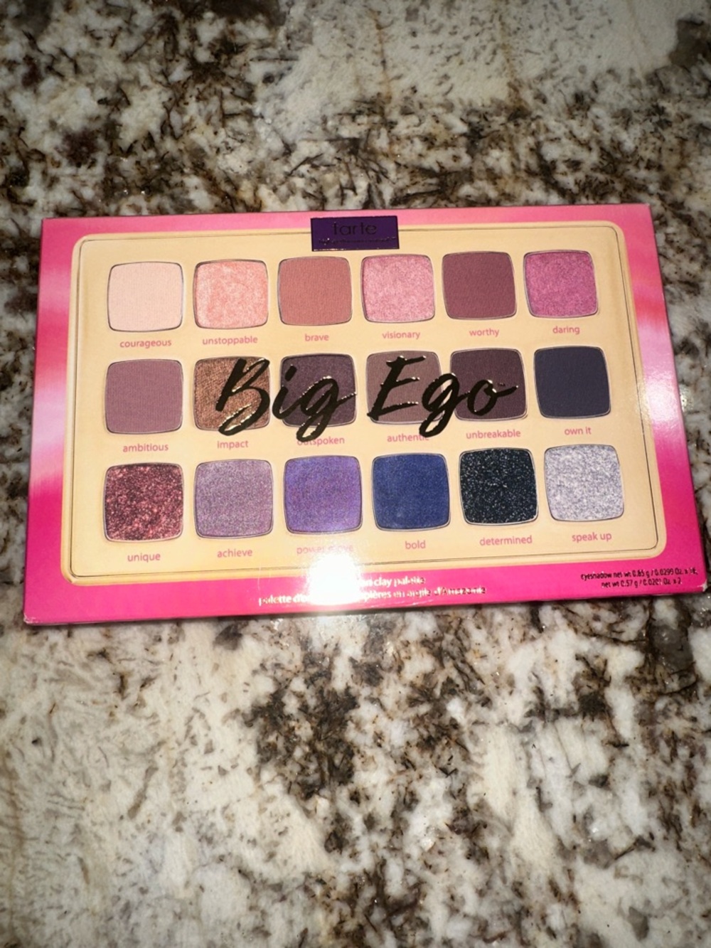 tarte Big Ego Eyeshadow Palette — Pink, Purple & Blue (Brand New)